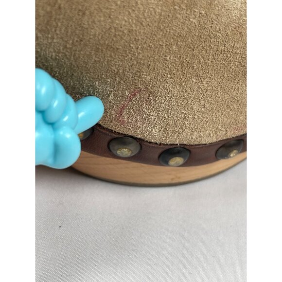 Barney’s NY Henry Cuir Suede Shearling Platform Clog Studded Ankle Boots Sz 36 - Picture 11 of 14